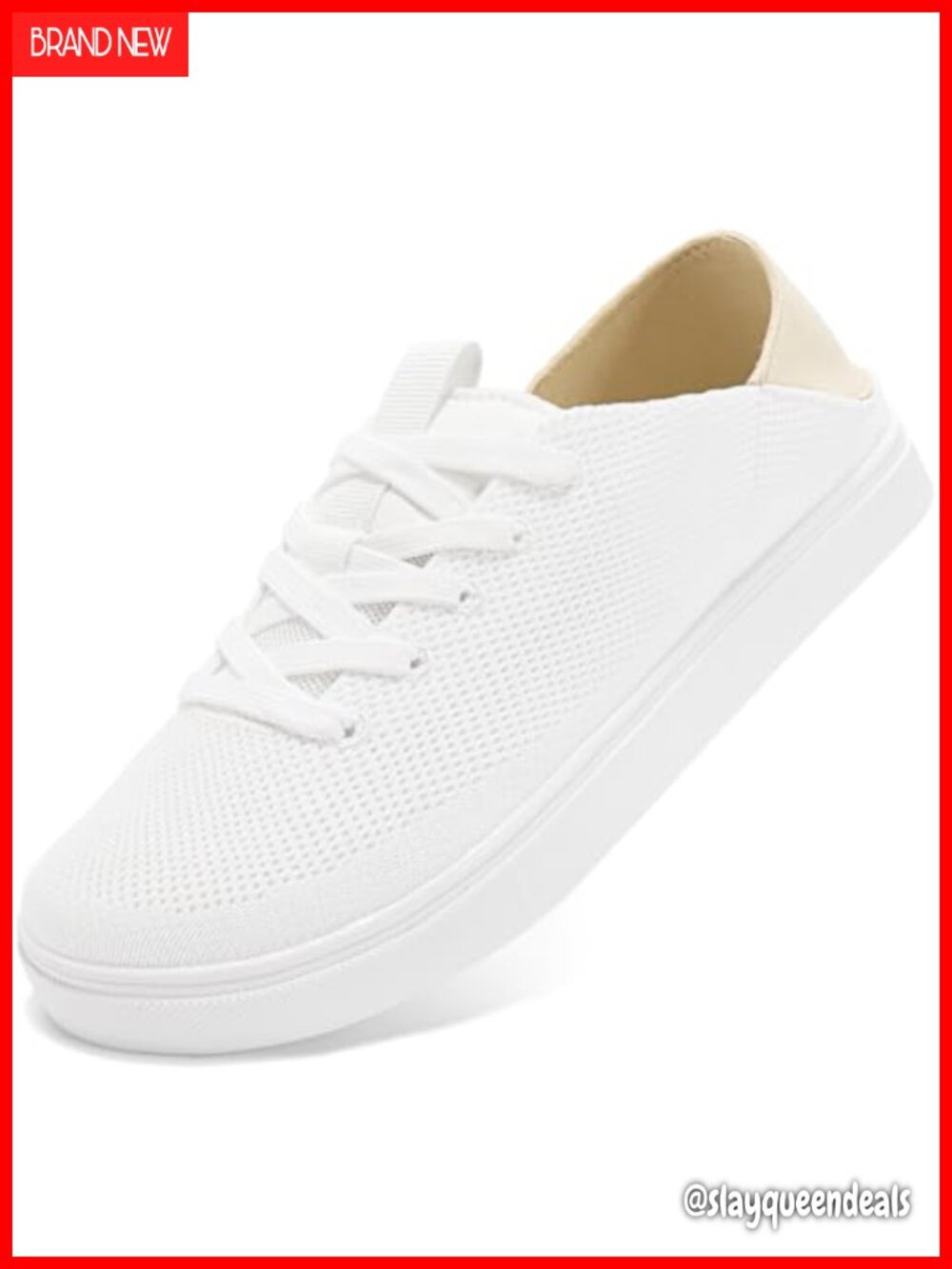 STQ Womens Fashion Sneakers Breathable Knit Slip On Shoes Fold Down Heel